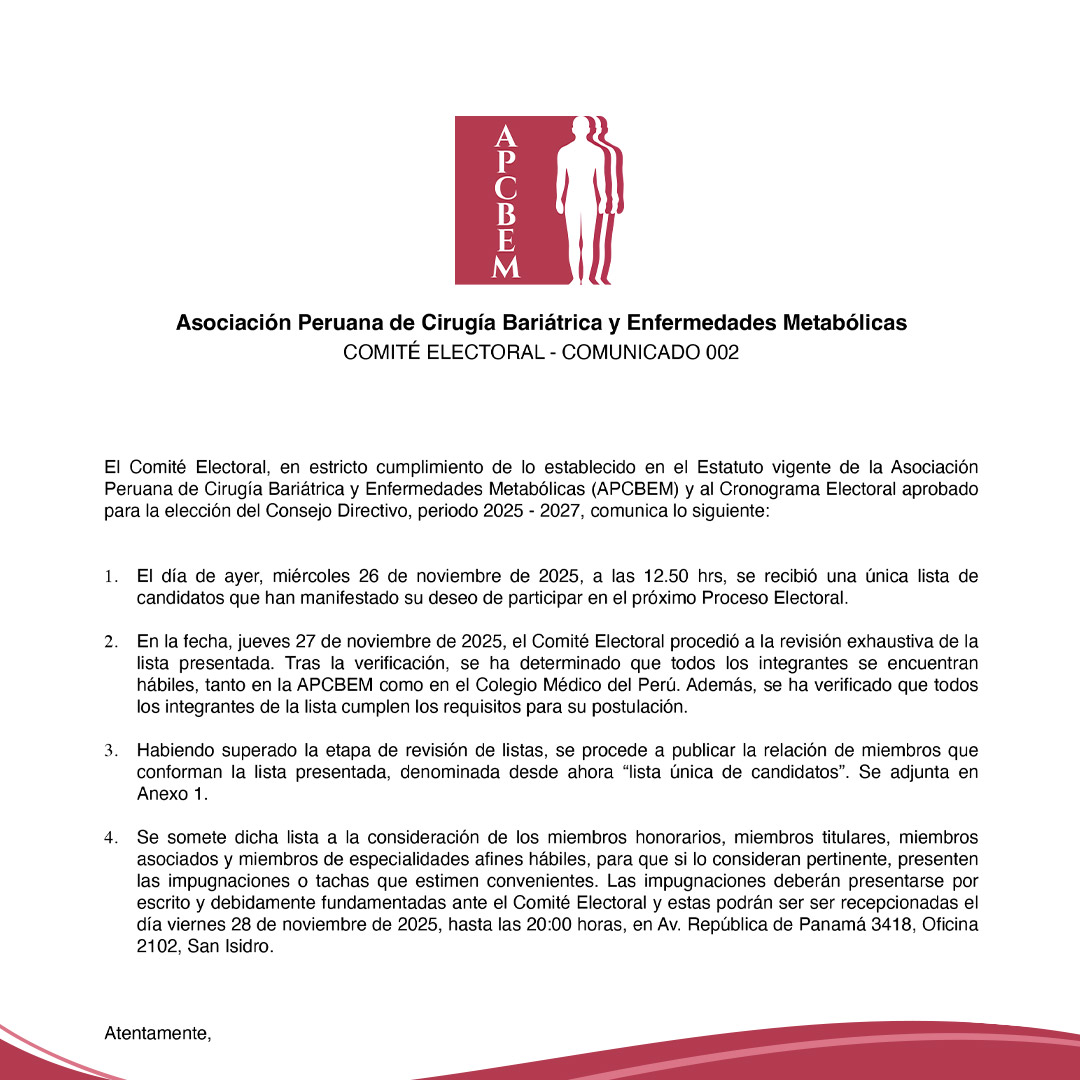 Comunicado 02 - Comité Electoral APCBEM 2025
