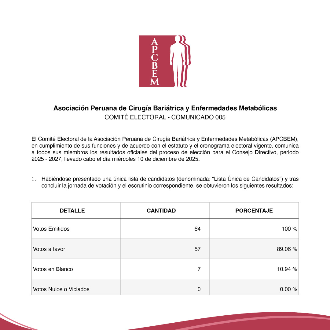 Comunicado 05 - Comité Electoral APCBEM 2025